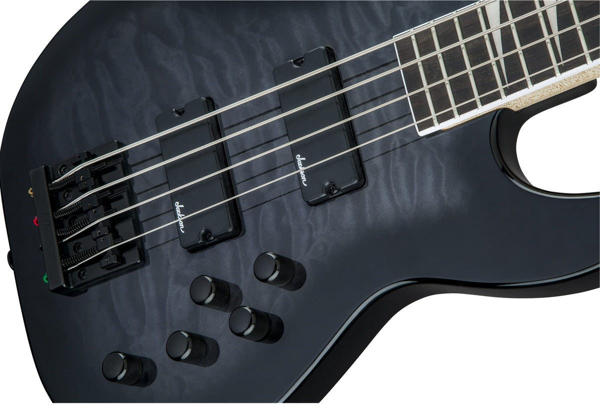 Jackson JS Series Concert Bass JS3Q Bass Guitar - Transparent Black Burst w/ Instrument Cable