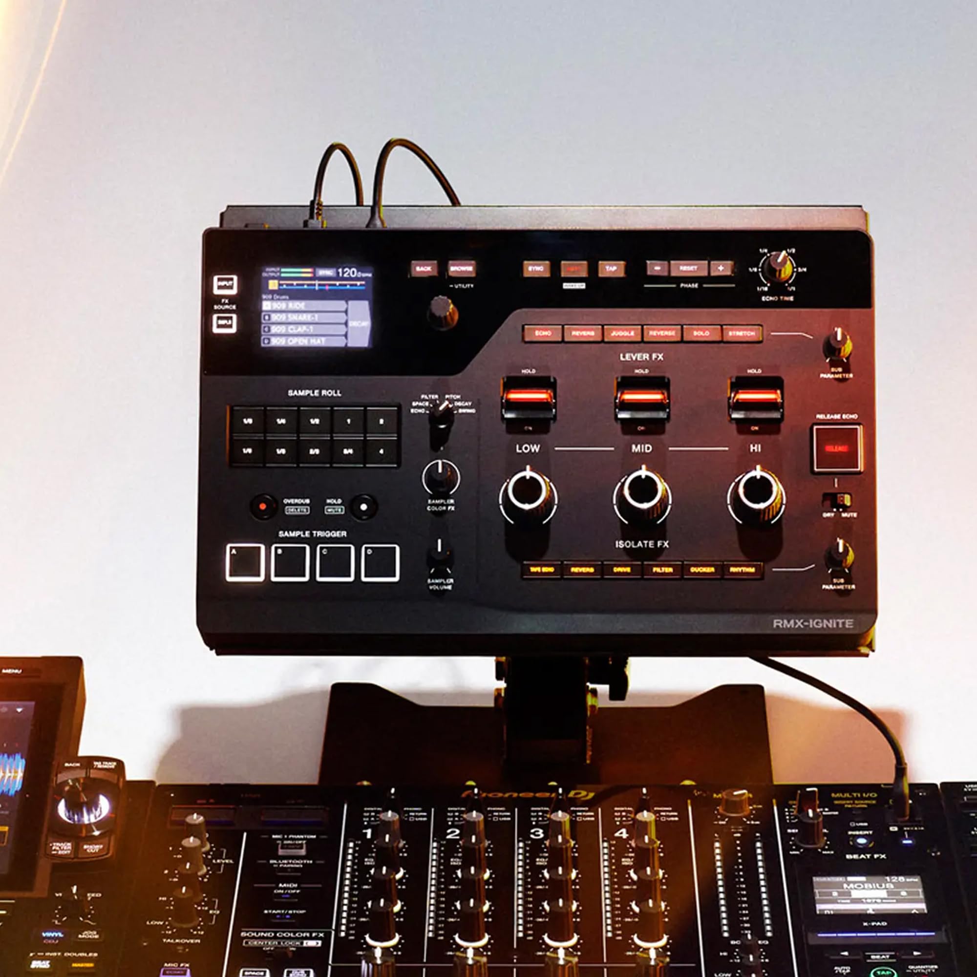 Pioneer DJ AlphaTheta RMX-IGNITE Professional DJ Effector w/ DJC-STS2 Stand