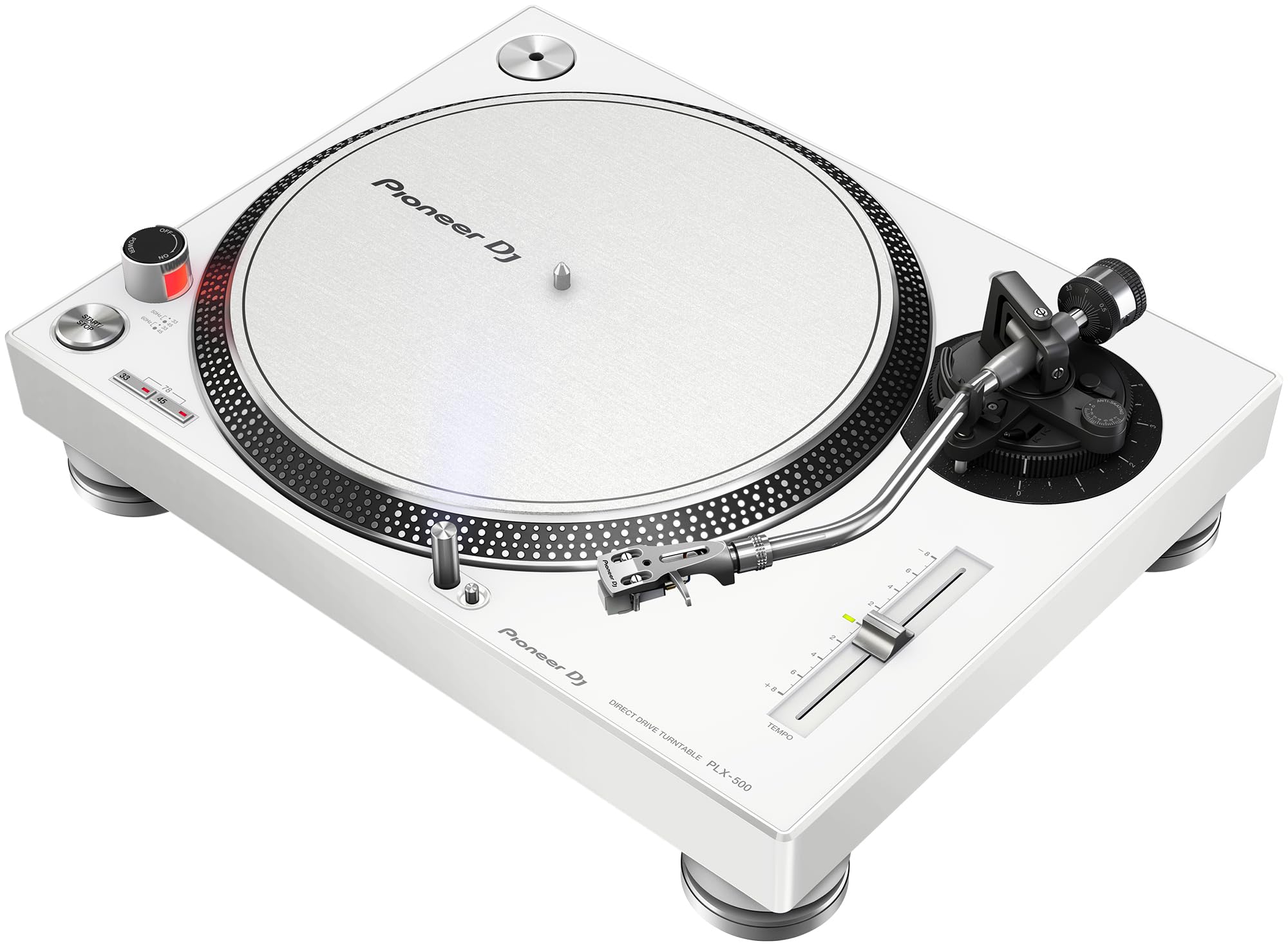 Pioneer DJ PLX-500 Direct Drive Turntable - White w/ Headphones