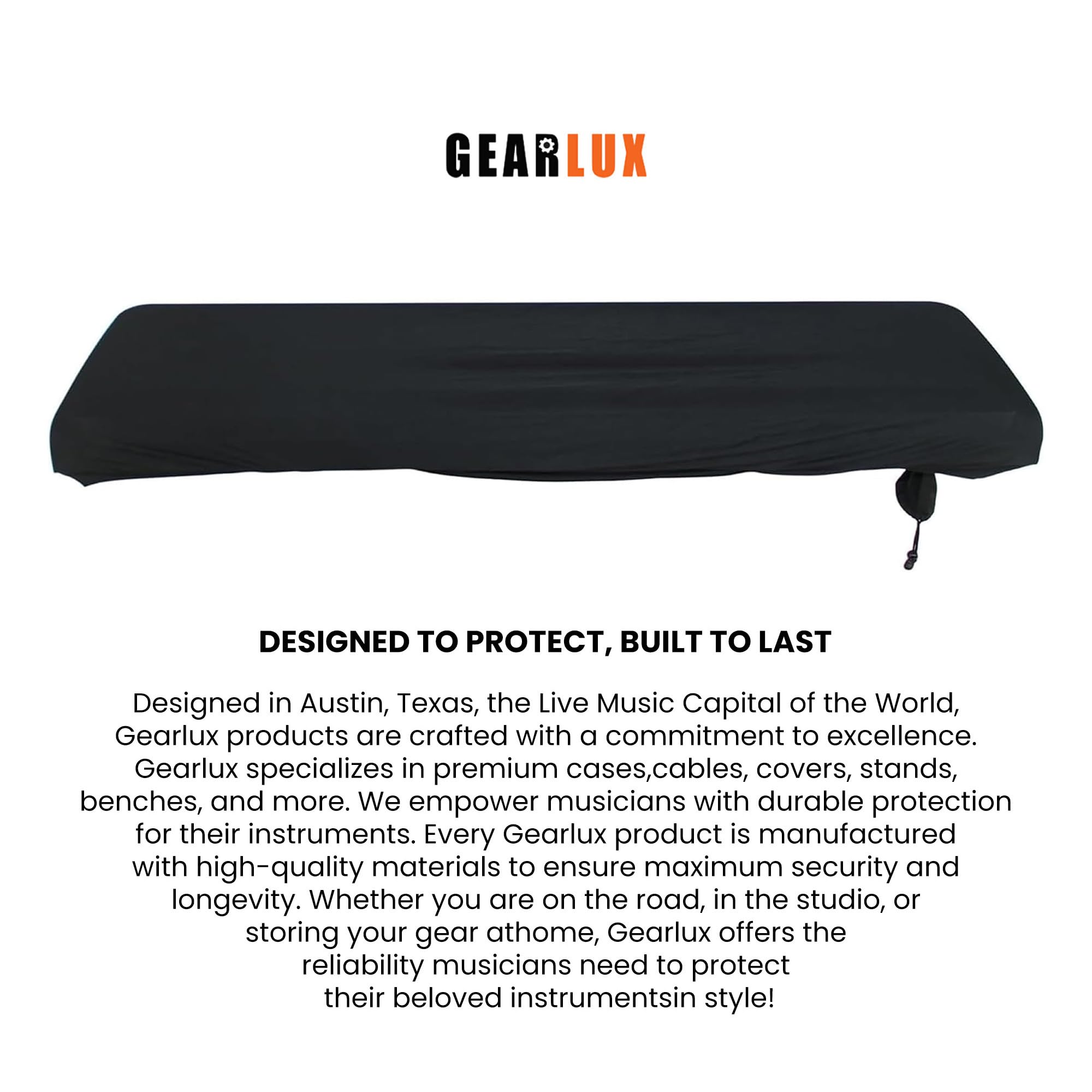 Gearlux Stretchy Keyboard Dust Cover for 88-Key Digital Pianos (60 x 22 x 8 Inches)