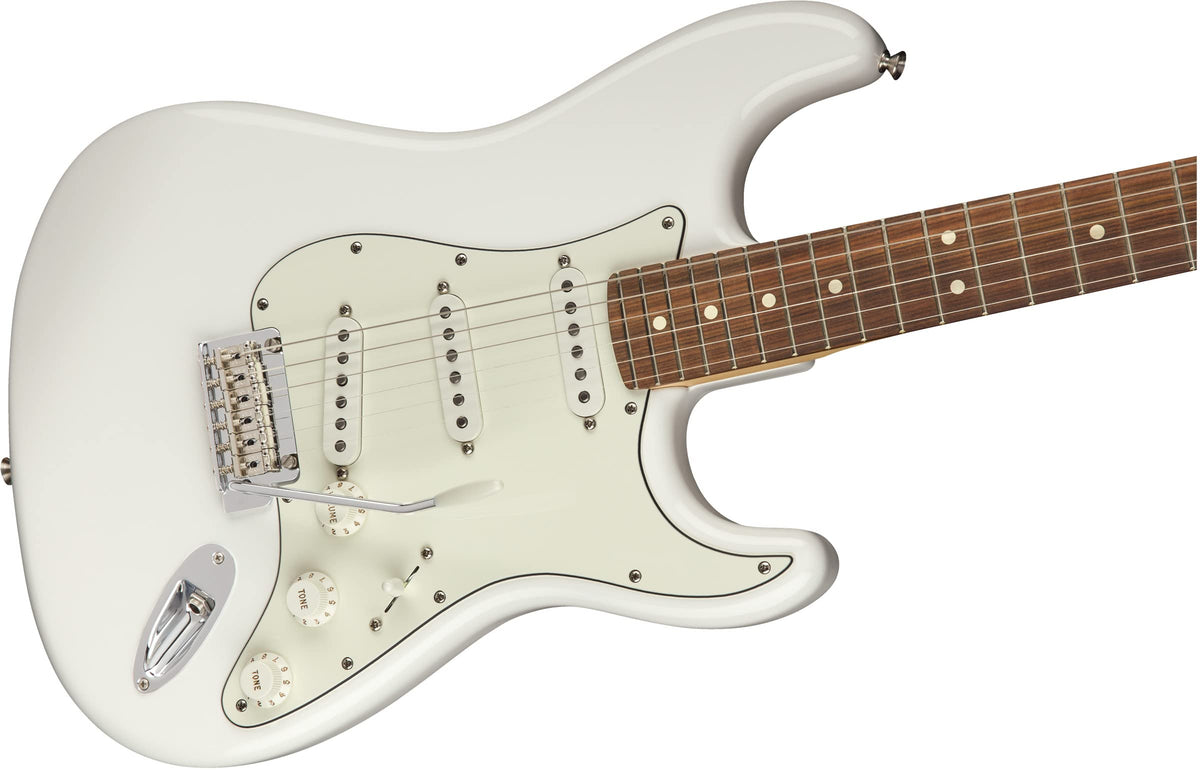 Fender Player Stratocaster, Pau Ferro - Polar White w/ Tweed Hard Case