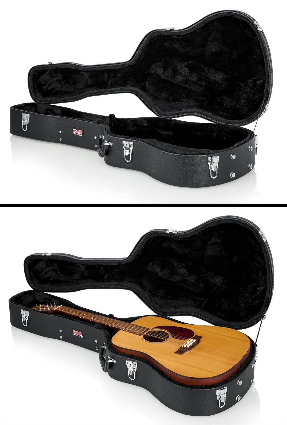 Gator GWE-DREAD12 Wood Case for 6- or 12-String Dreadnought Acoustic Guitars w/ Strap