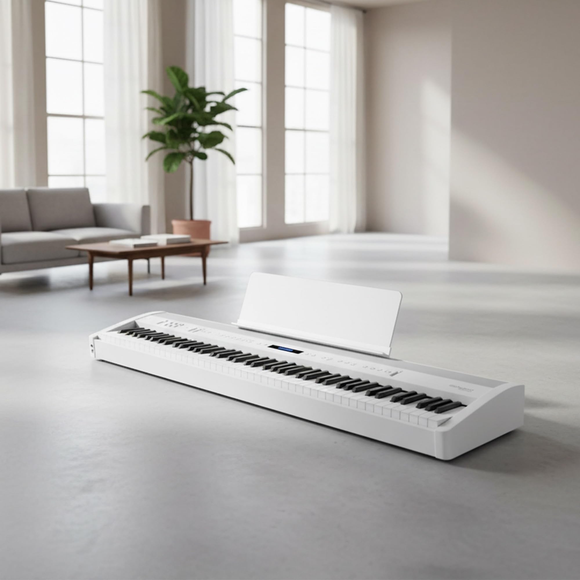 Roland FP-60X Digital Piano - White w/ Adjustable Stand