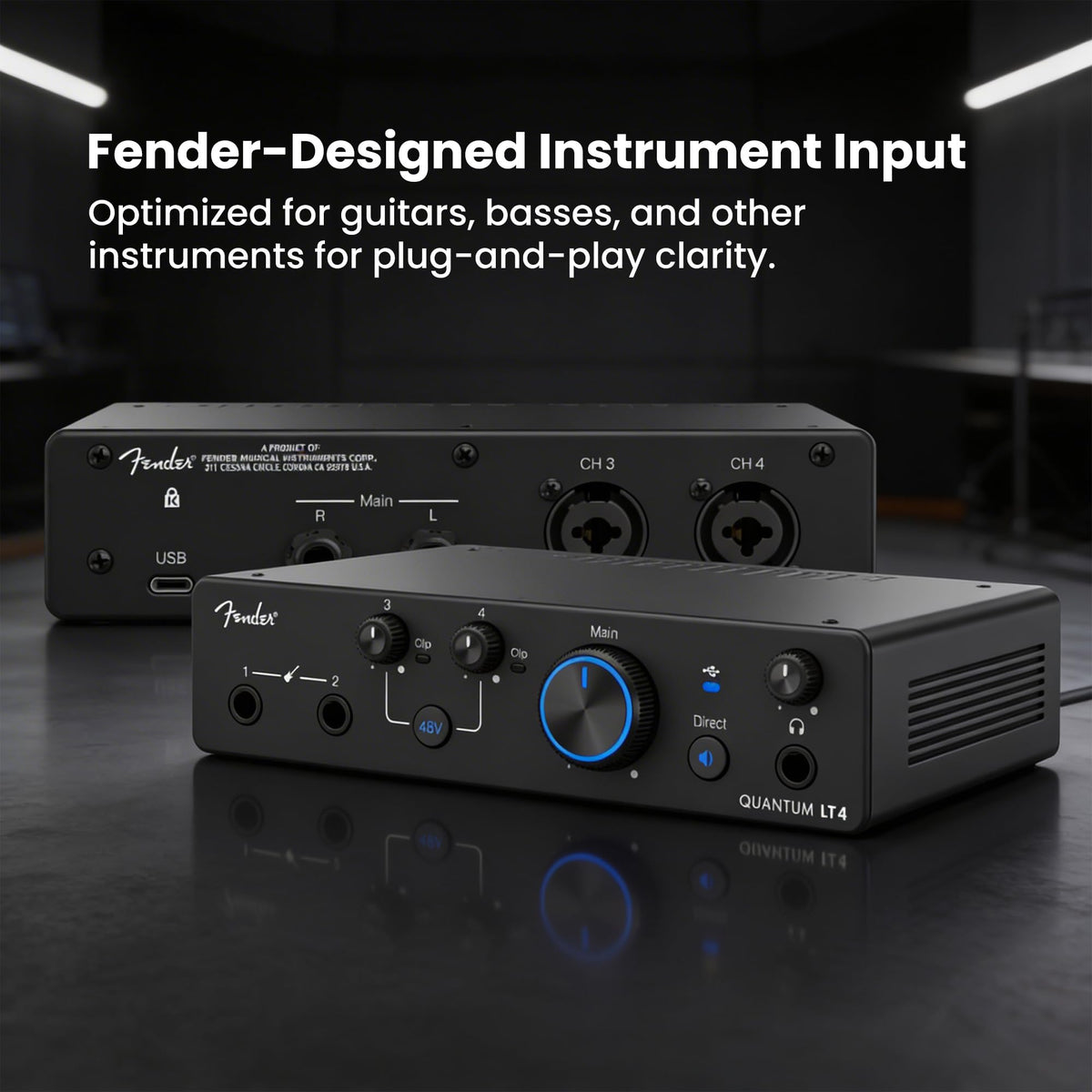 Fender Quantum LT 4 USB-C Audio Interface w/ Headphones