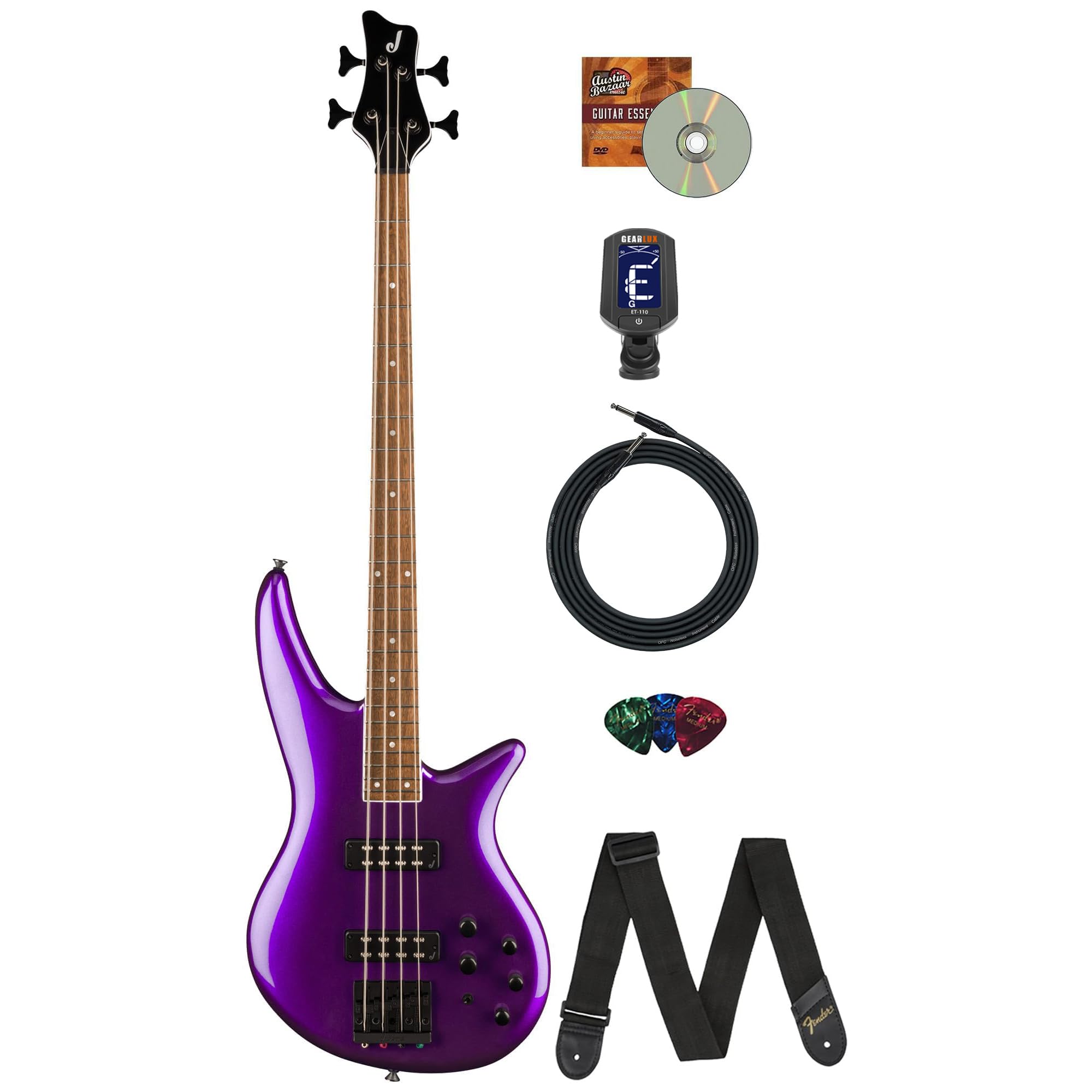 Jackson X Series Spectra Bass SBX IV - Deep Purple Metallic w/ Instrument Cable