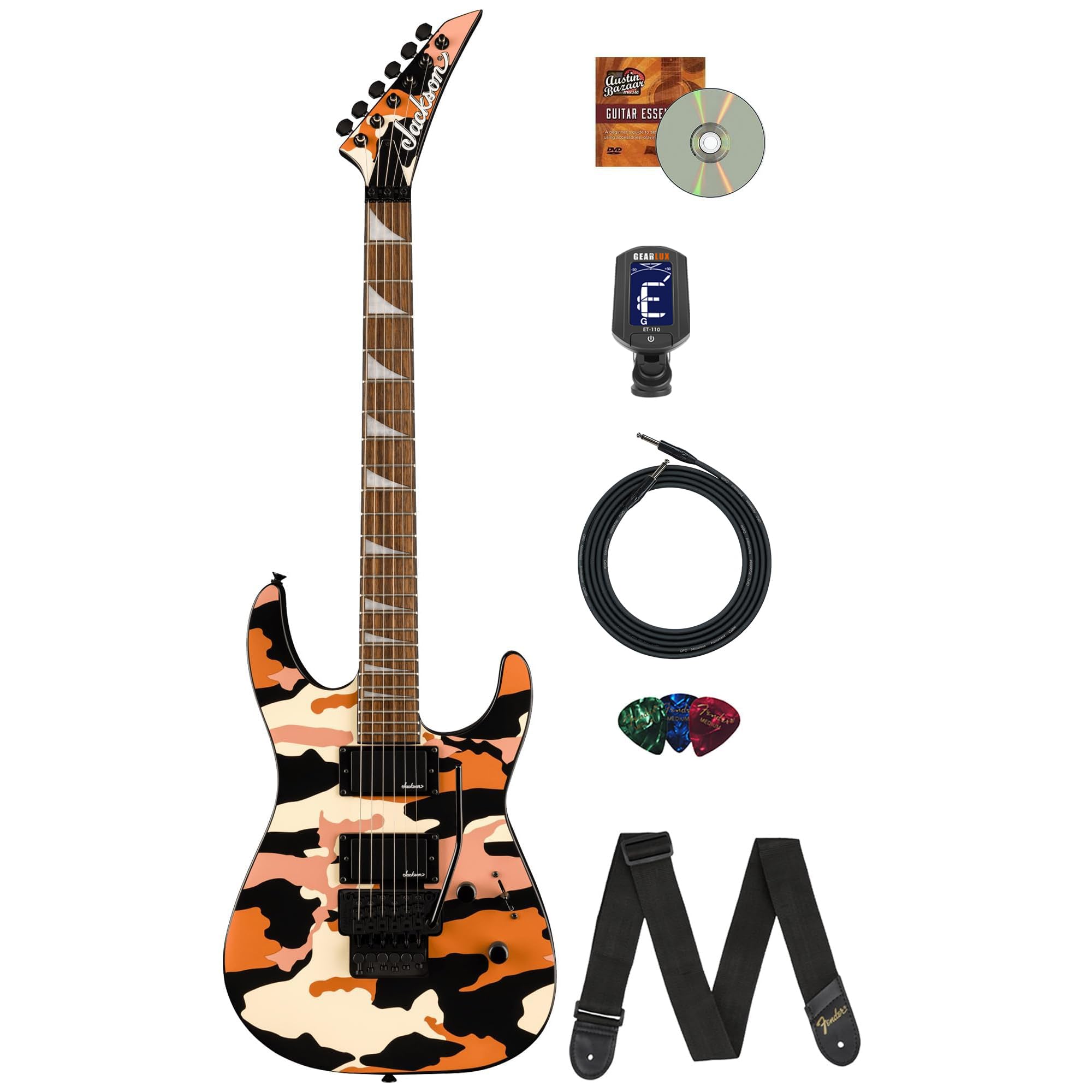 Jackson X Series Soloist SLX DX Electric Guitar - Butterscotch Camo w/ Instrument Cable