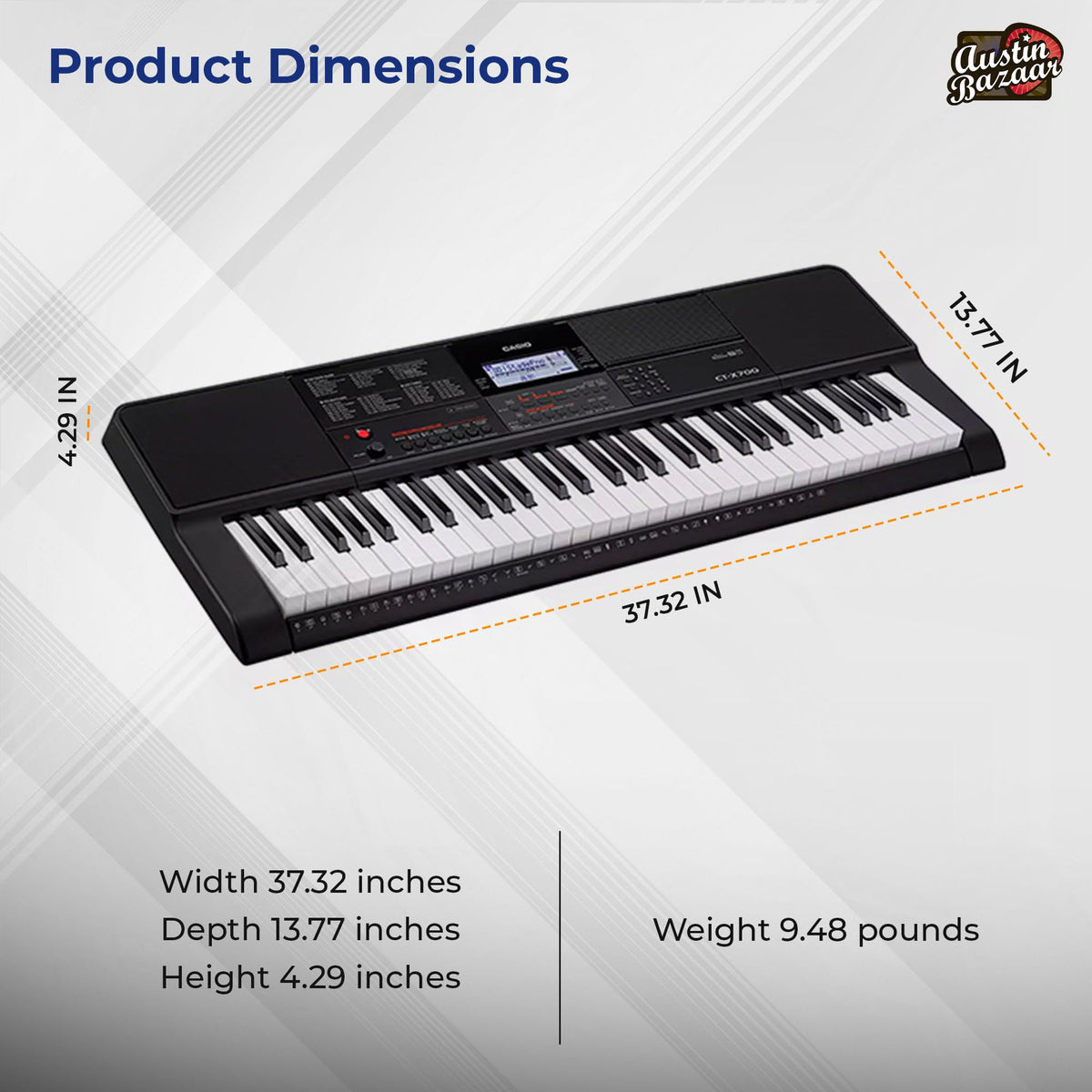 Casio CT-X700 61-Key Keyboard w/ Adjustable Stand