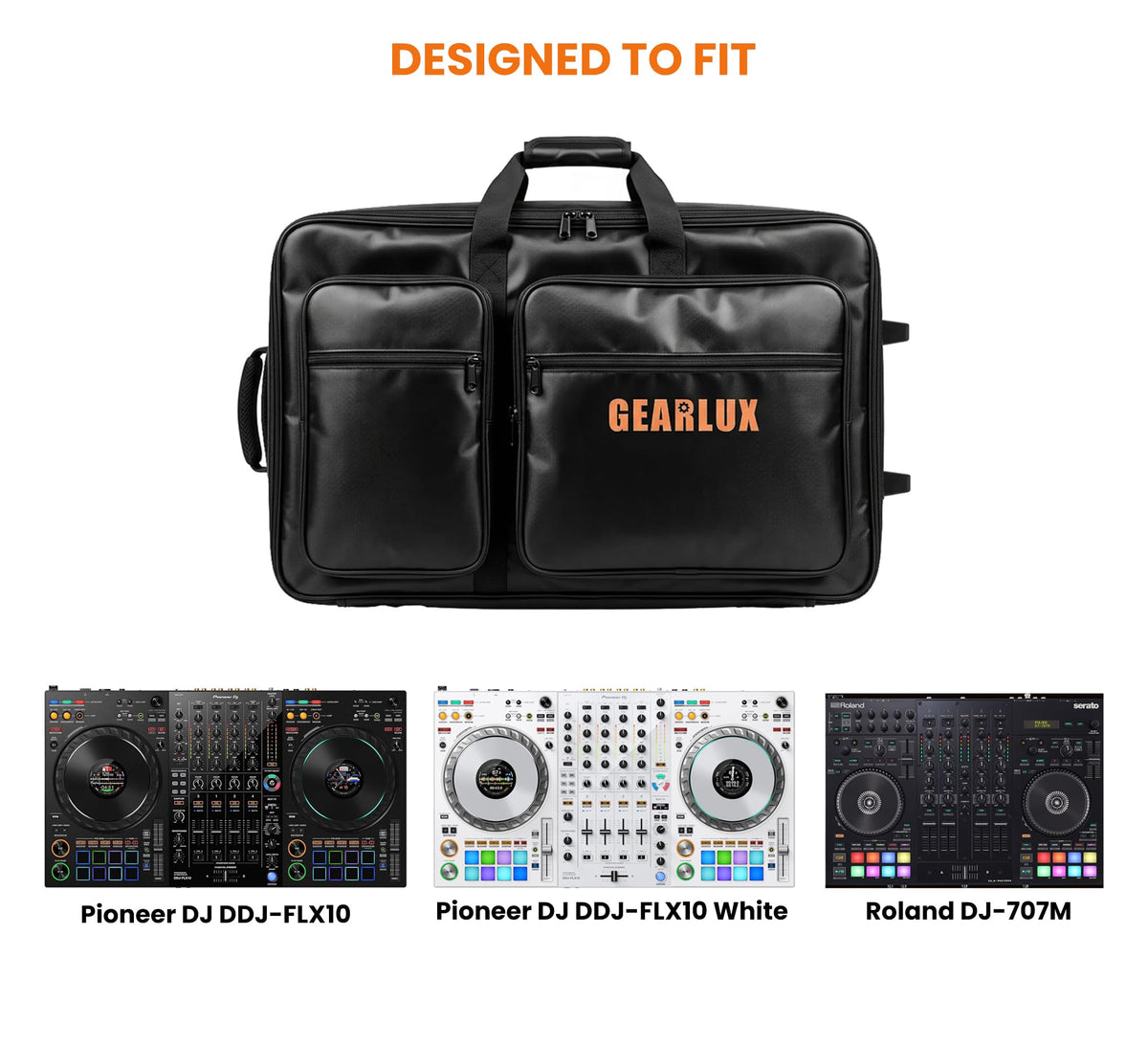Gearlux DJ Controller Case for Pioneer DDJ-REV7 and DDJ-FLX10 - Black