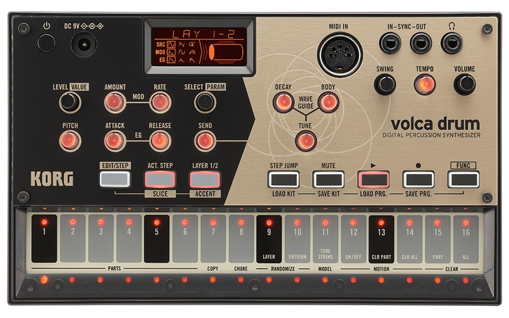 Korg Volca Drum Digital Percussion Synthesizer w/ Power Supply