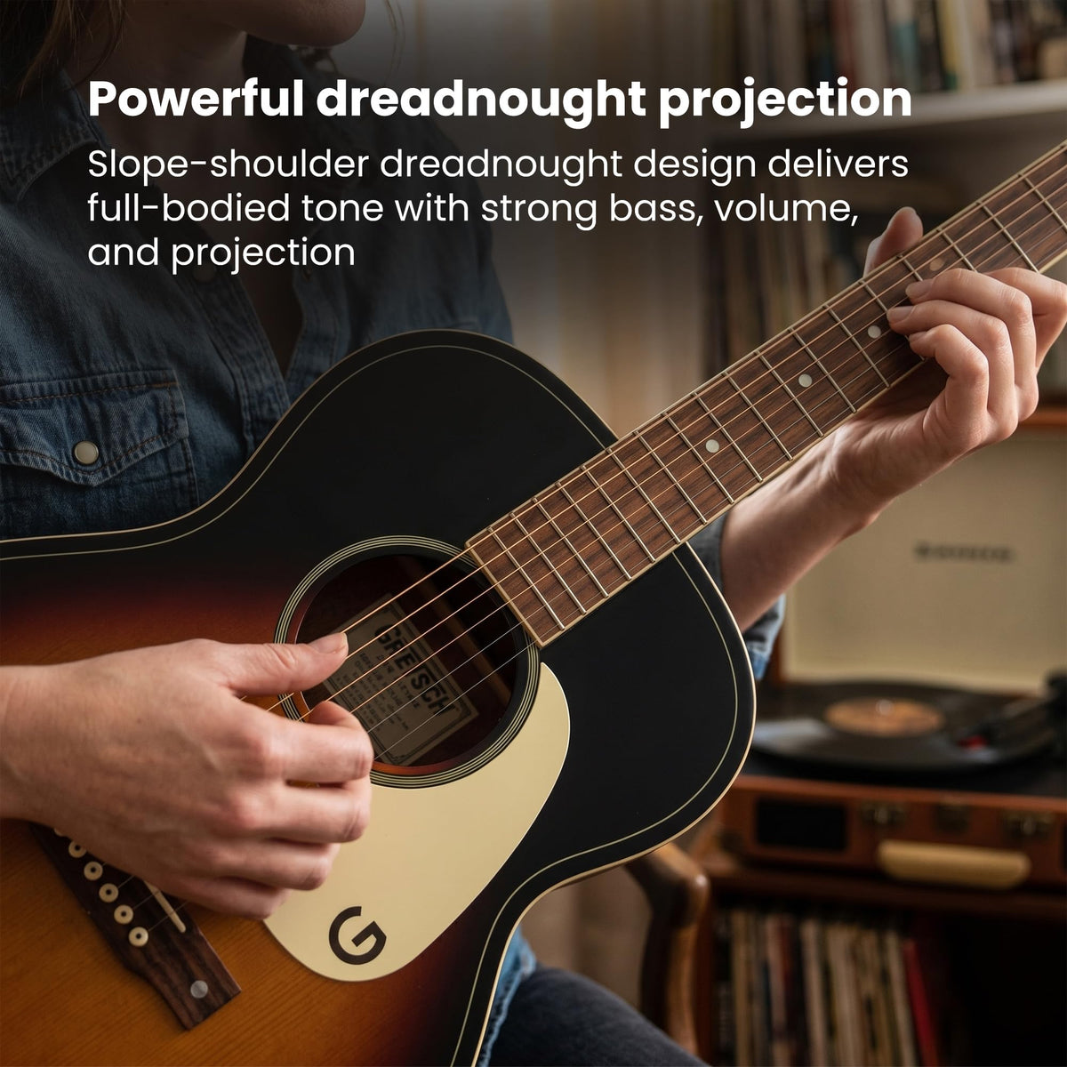 Gretsch Jim Dandy Dreadnought Acoustic Guitar - Rex Burst