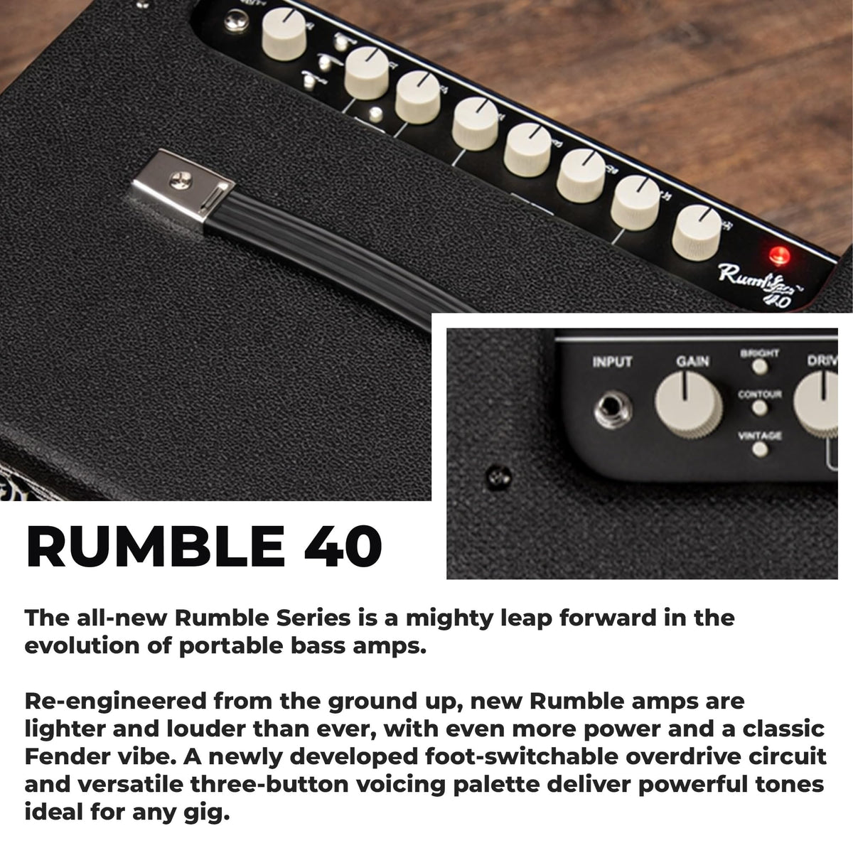 Fender Rumble 40 Bass Combo Amplifier w/ Instrument Cable
