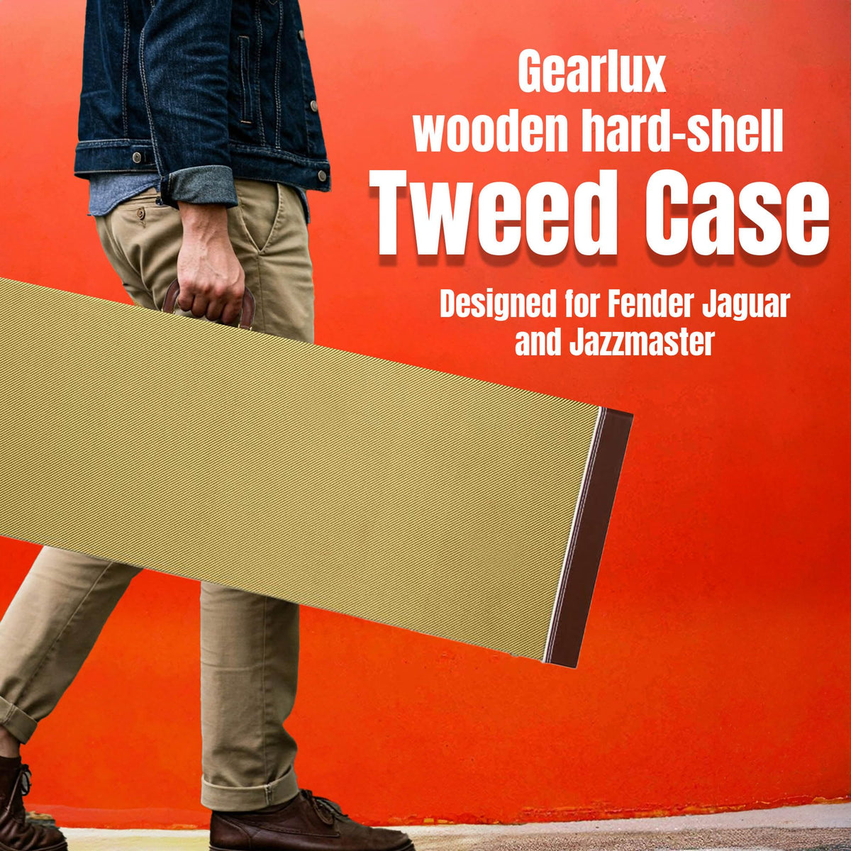 Gearlux Jaguar/Jazzmaster Wooden Case - Tweed