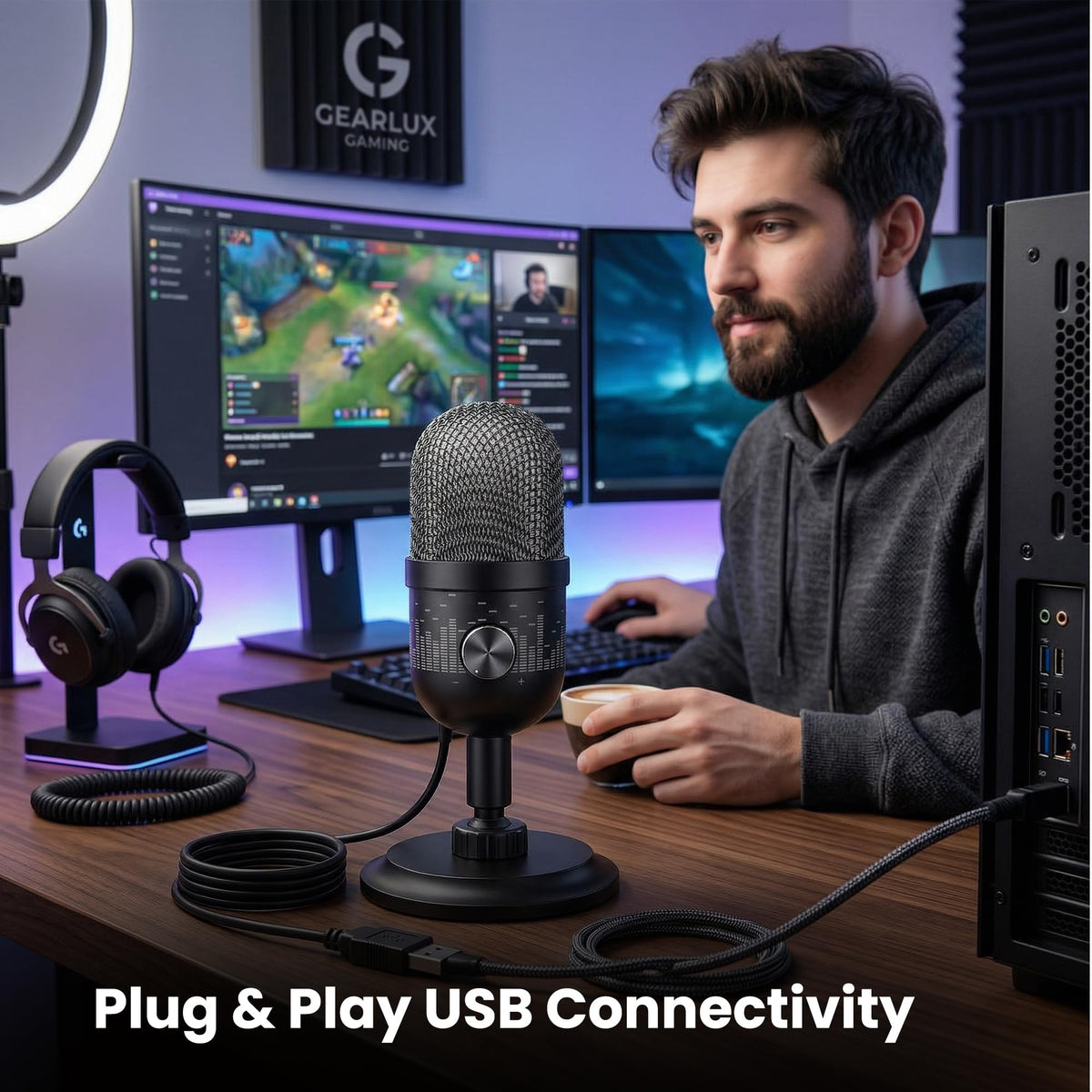 Gearlux USB Condenser Microphone with Stand
