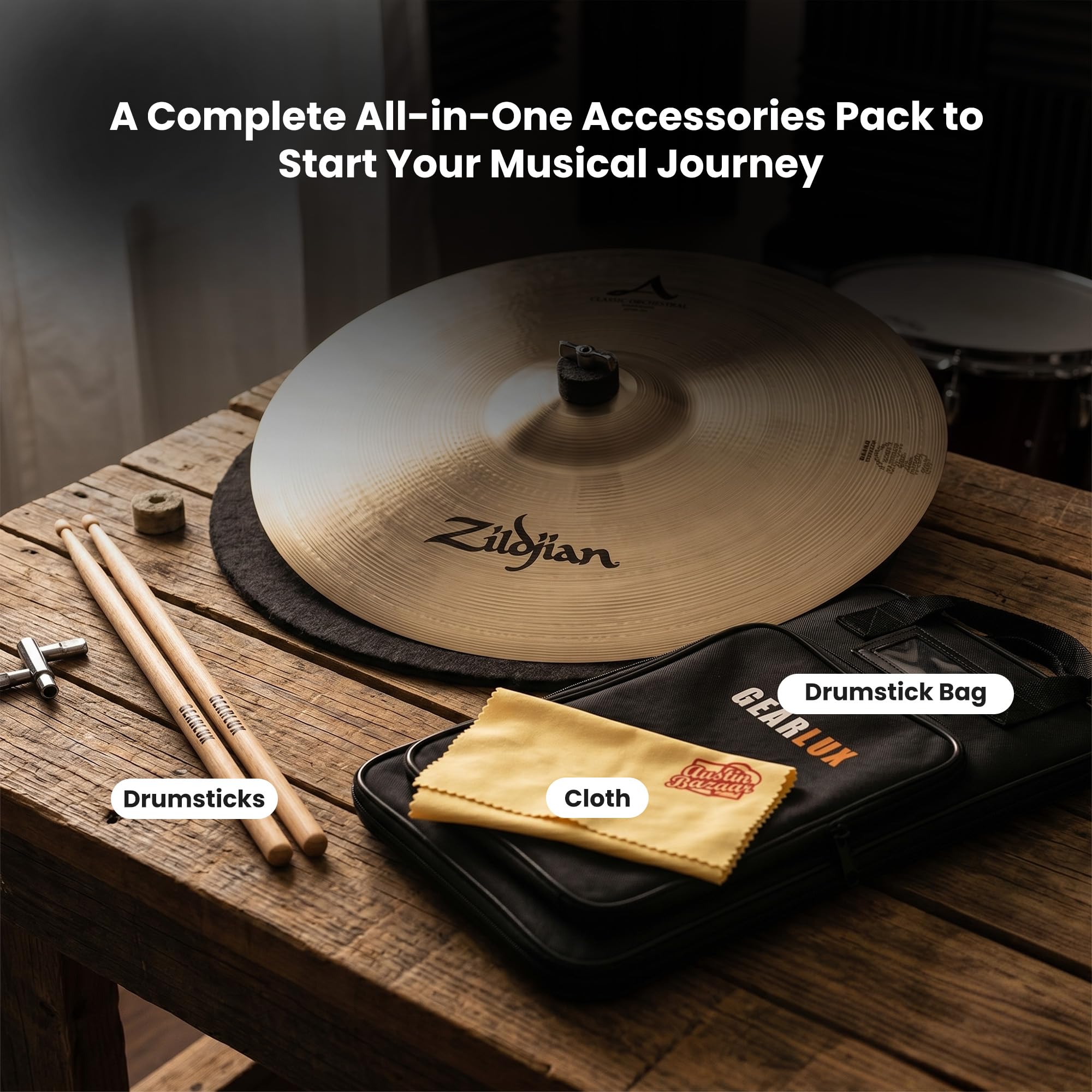 Zildjian A0421 20" A Zildjian Classic Orchestral Suspended Cymbal w/ Drumstick Bag