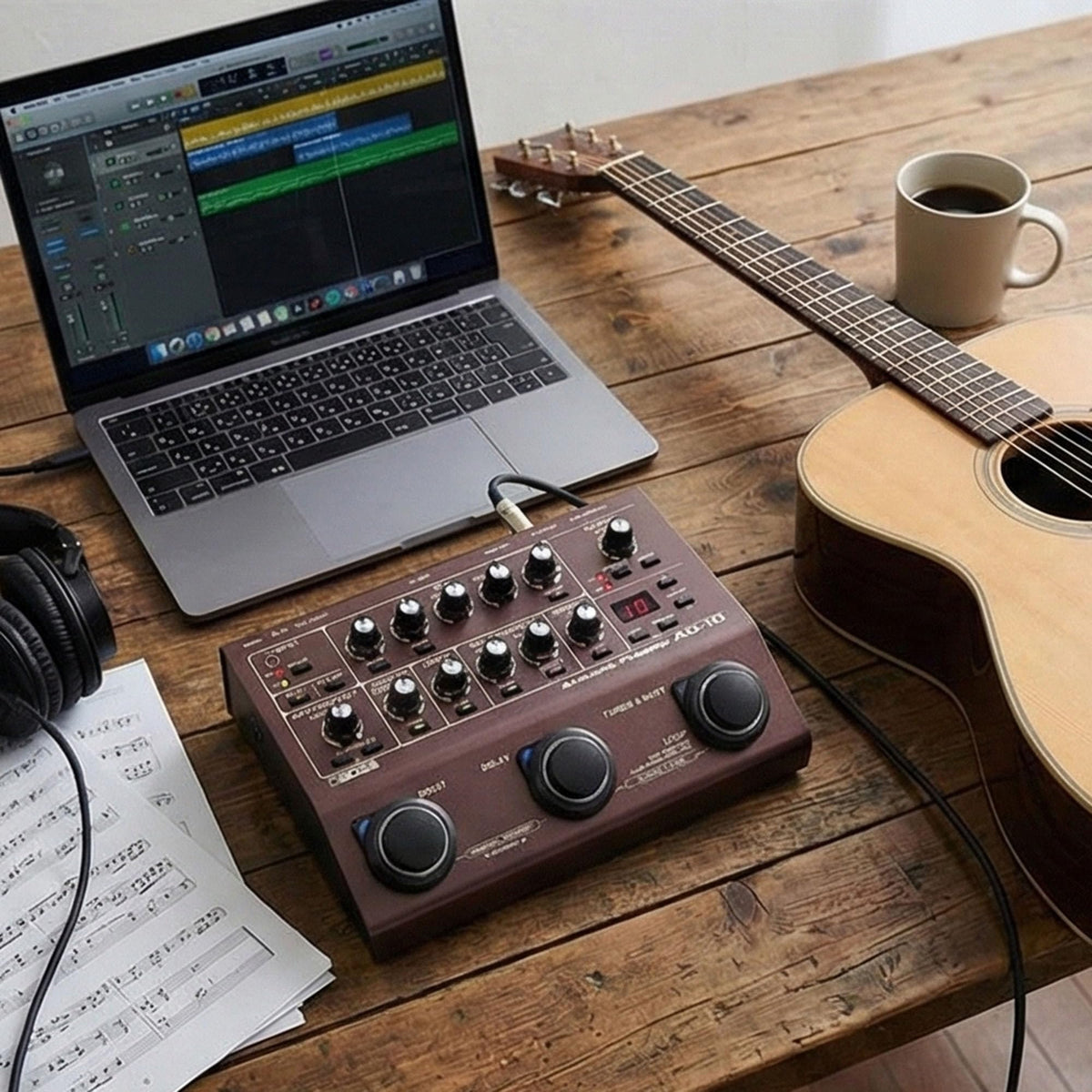 Boss AD-10 Acoustic Preamp w/ Instrument Cables