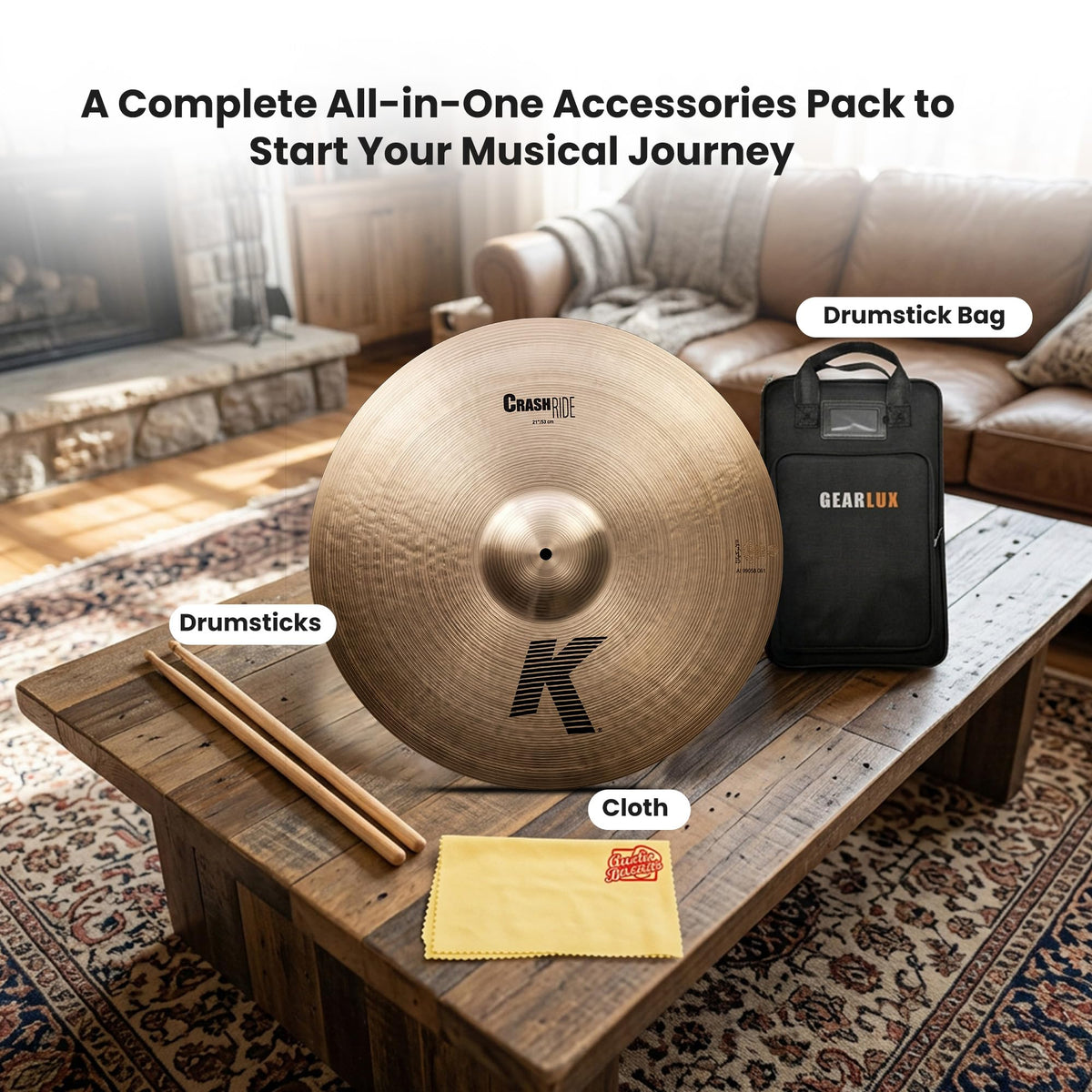 Zildjian K20835 21" K Crash Ride Cymbal w/ Drumstick Bag