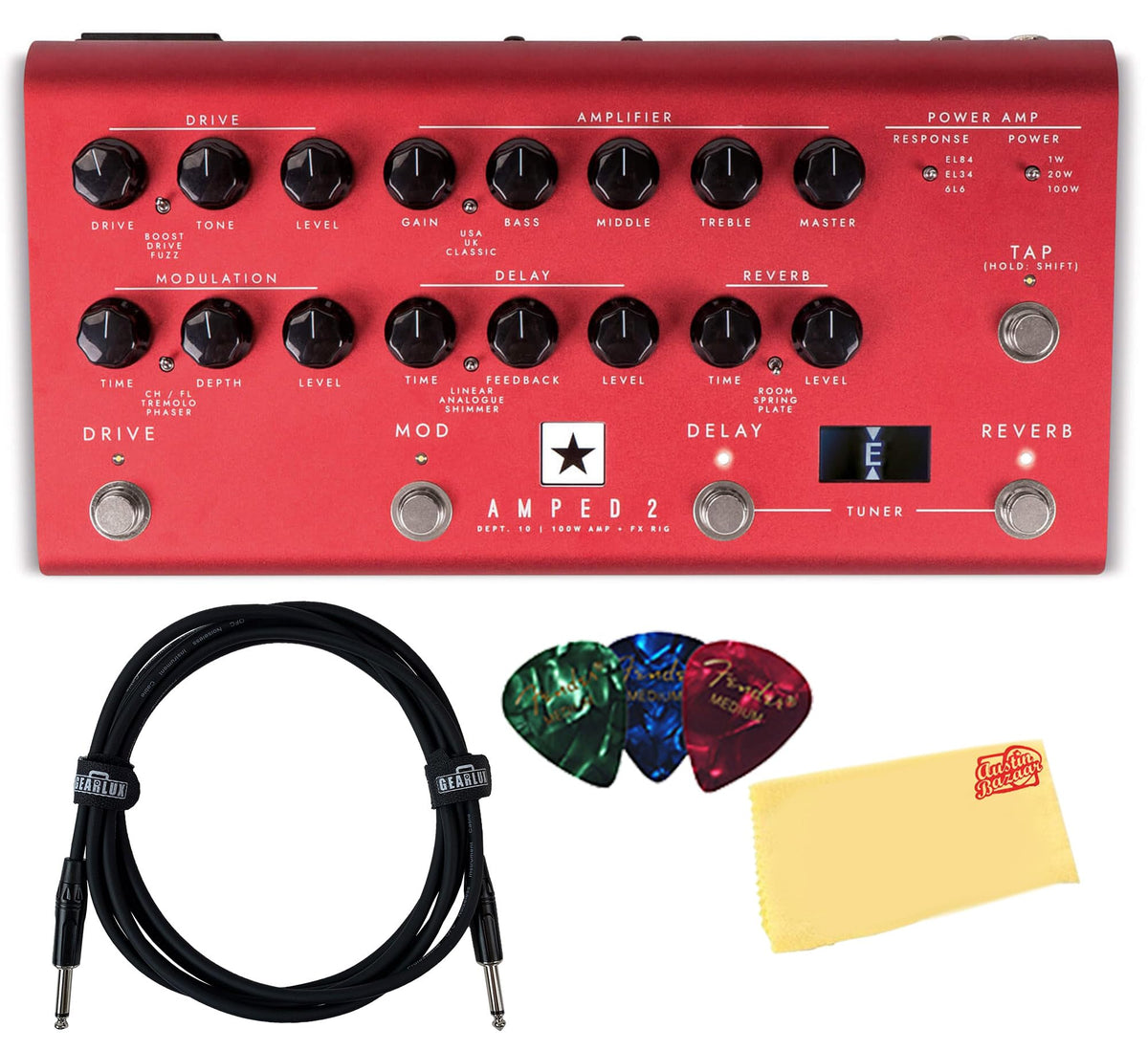 Blackstar Dept 10 Amped 2 Guitar Amplifier and Effects Pedal w/ Instrument Cable