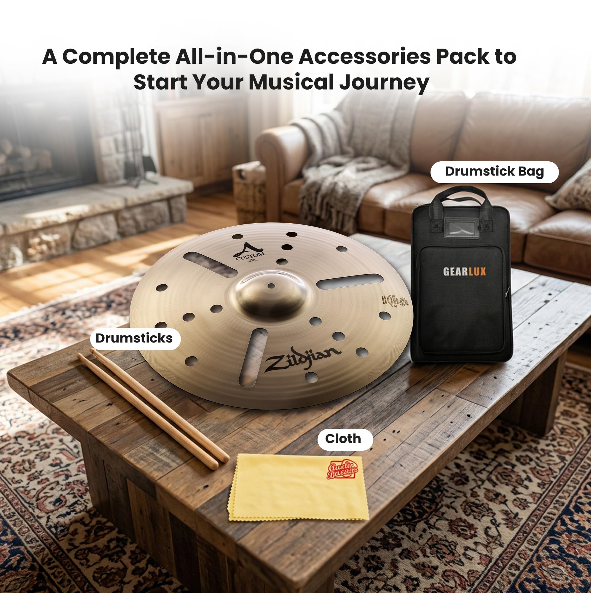 Zildjian A20820 20" A Custom EFX Cymbal w/ Drumstick Bag