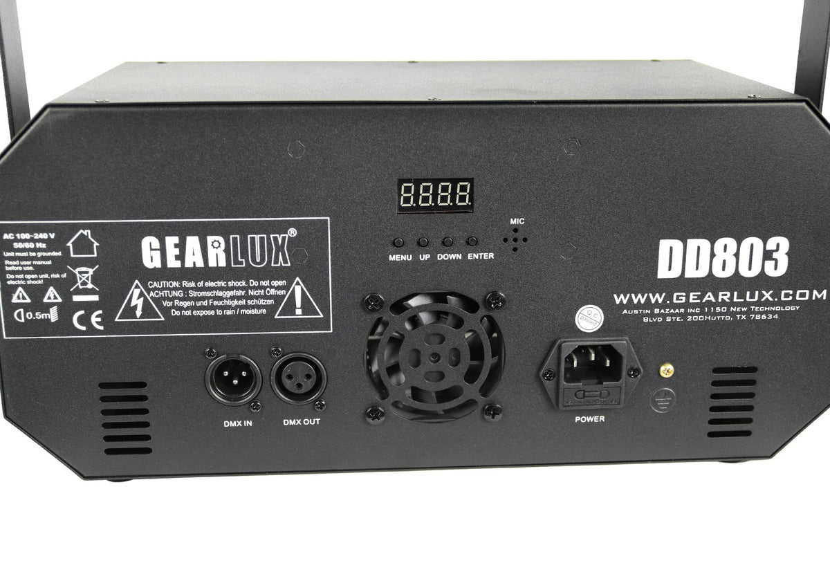 Gearlux 3-in-1 Strobe/UV Derby Light 10-Watt 2PCS RGBW CREE LEDs and 12PCS UV+White LED