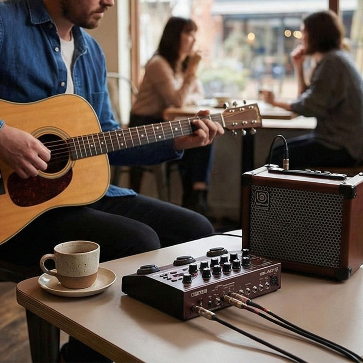 Boss AD-10 Acoustic Preamp w/ Instrument Cables