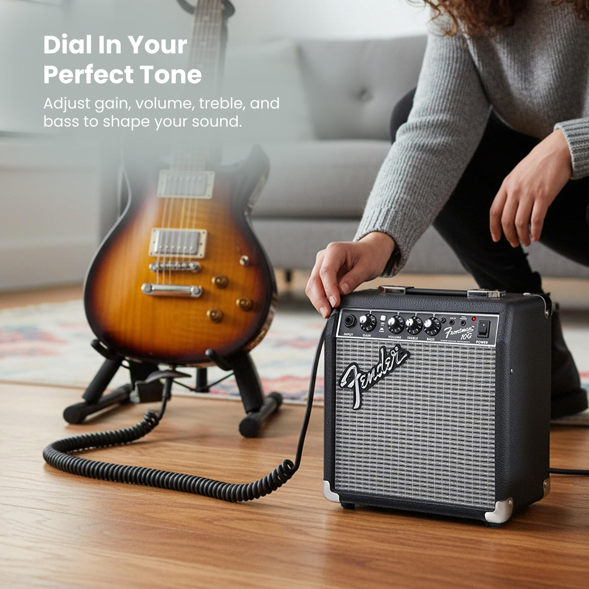 Fender Frontman 10G Guitar Combo Amplifier - Black w/ Instrument Cable