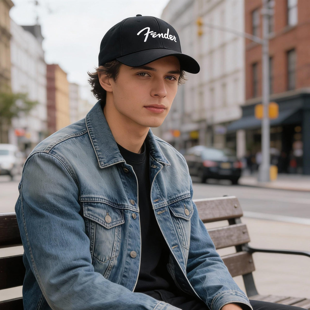 Fender Spaghetti Logo Hat, One Size Fits Most - Black w/ Picks