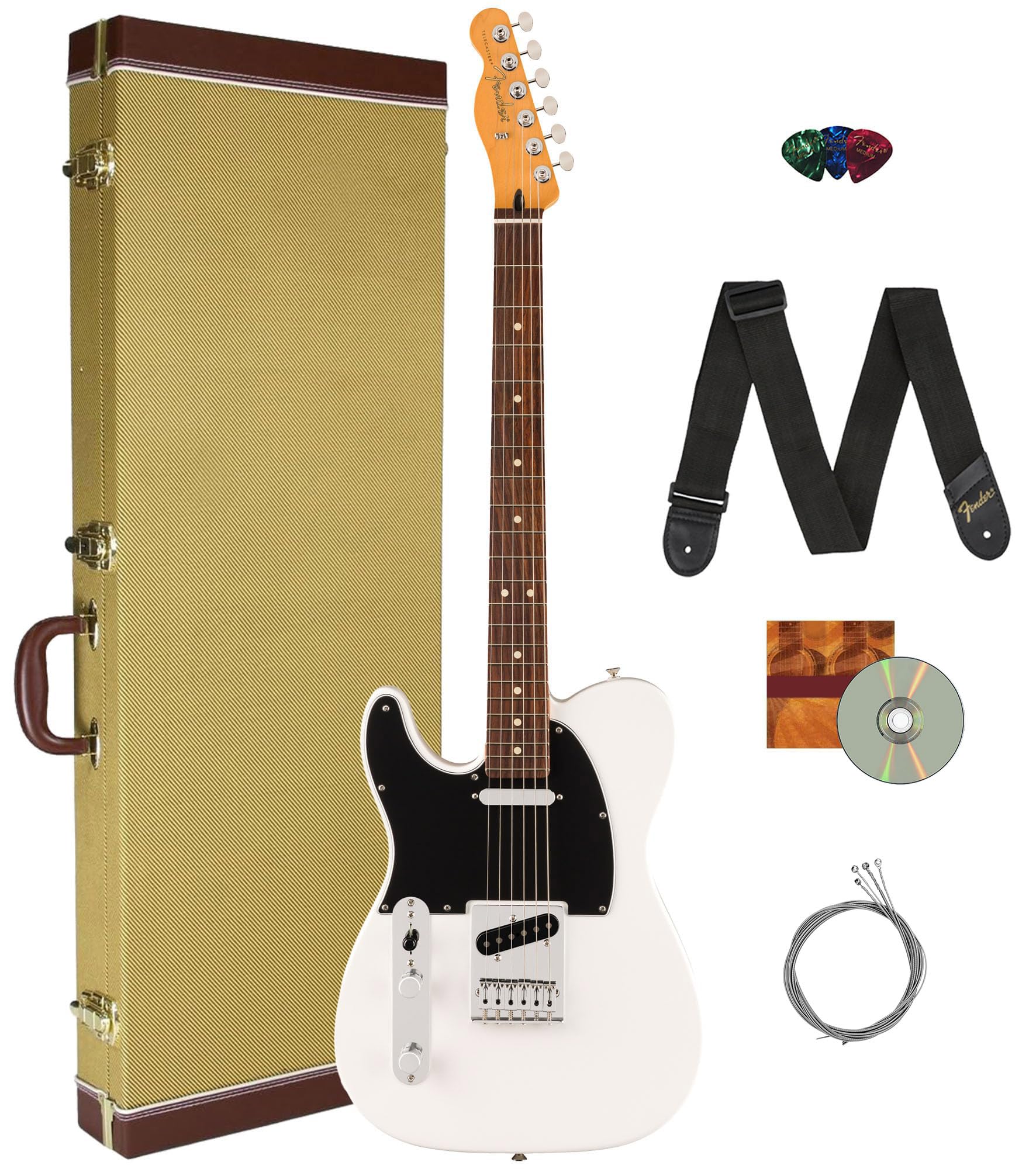 Fender Player II Telecaster, Left Handed - Polar White w/ Cleaning Kit