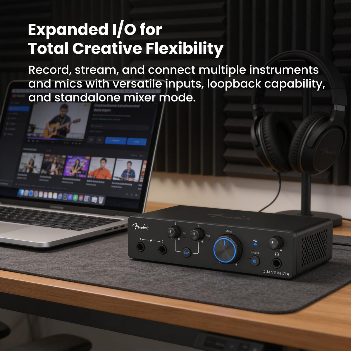 Fender Quantum LT 4 USB-C Audio Interface w/ Headphones