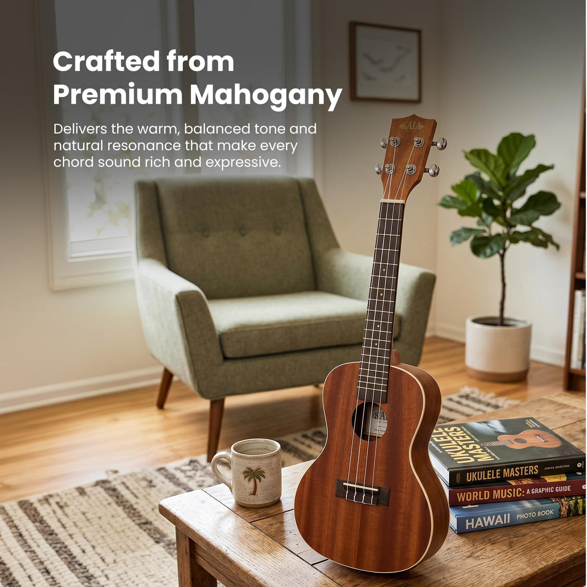 Kala KA-CE Satin Mahogany Concert Acoustic-Electric Ukulele