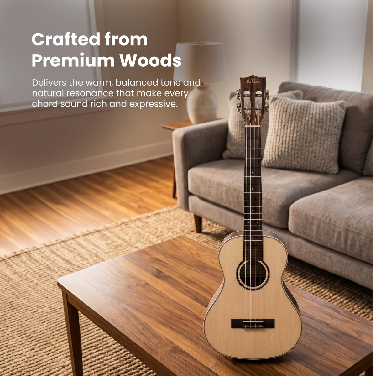 Kala KA-ASZCT-ST All-Solid Spruce Top Ziricote Tenor XL Ukulele