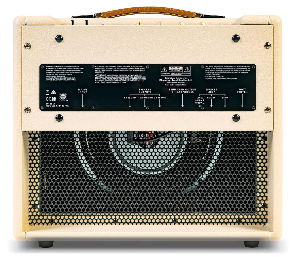 Blackstar TV-10 A 10-Watt 12-Inch Guitar Combo Amplifier with 6L6 Tube - Cream w/ Instrument Cable