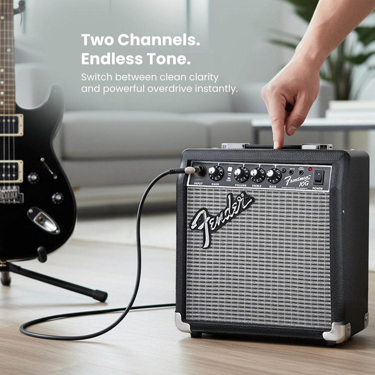 Fender Frontman 10G Guitar Combo Amplifier - Black w/ Instrument Cable