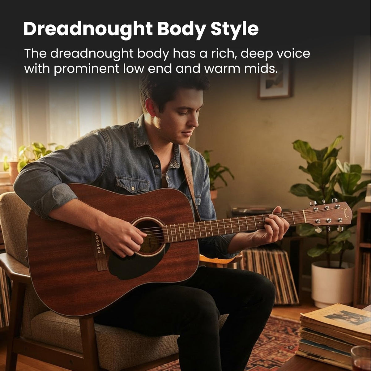 Fender CD-60 Dreadnought Acoustic Guitar - Mahogany w/ Hard Case
