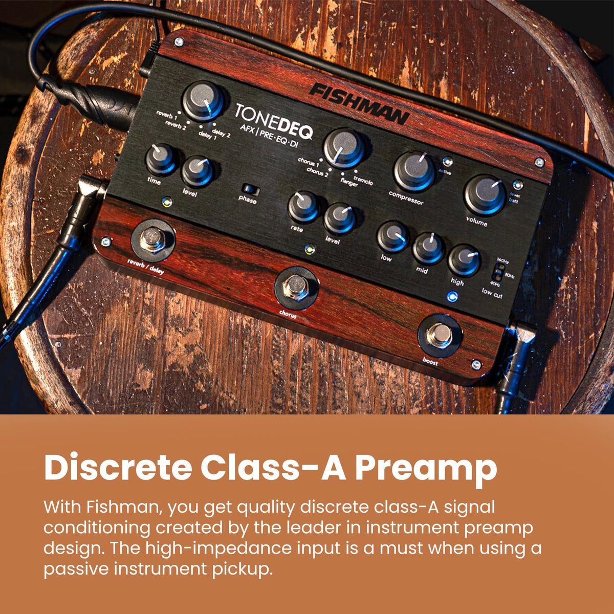 Fishman ToneDEQ Acoustic Preamp w/ Instrument Cable