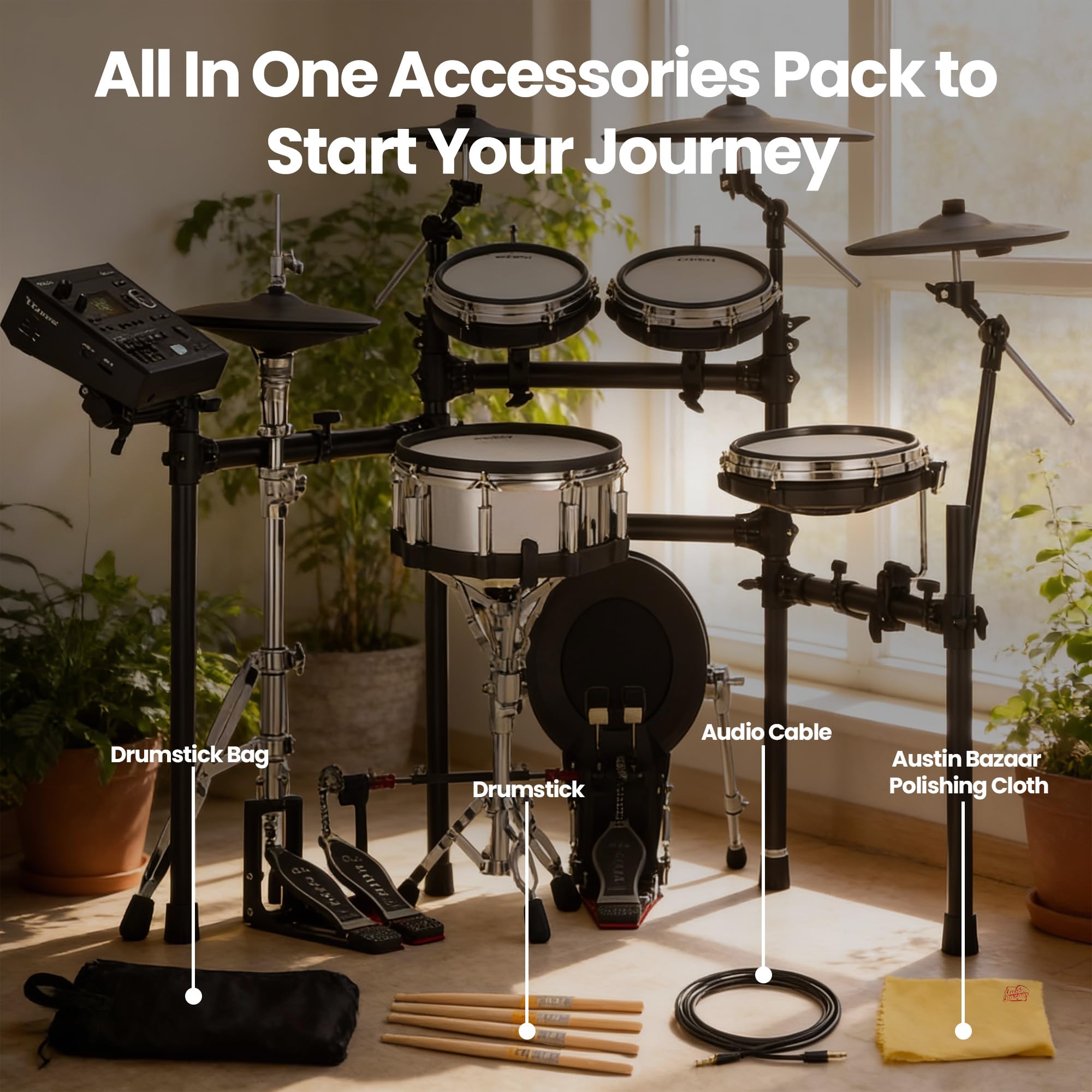 Roland TD516 V-Drums Electronic Drum Kit w/ Drumsticks