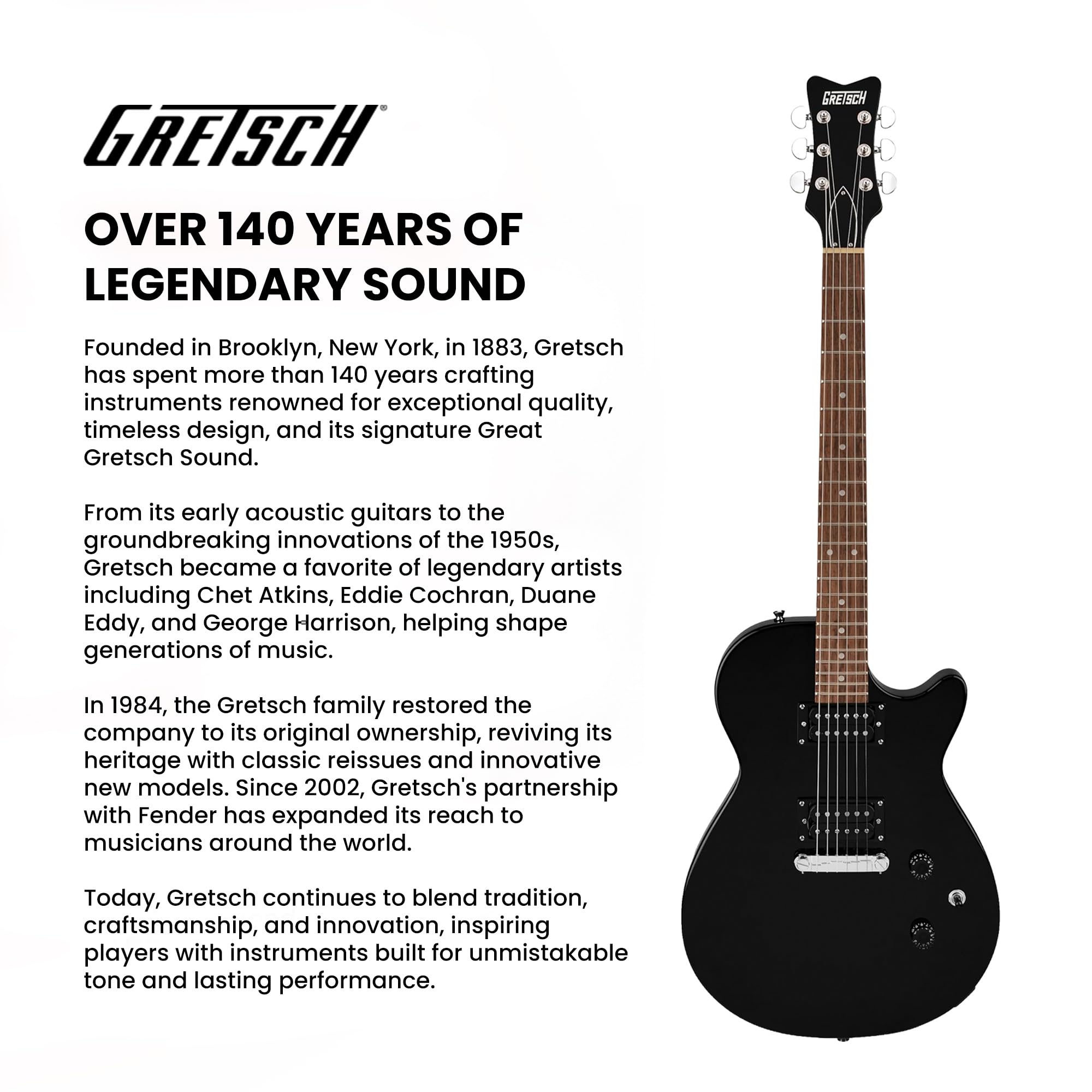 Gretsch Ignite Jet Club Electric Guitar - Jet Black w/ Amplifier