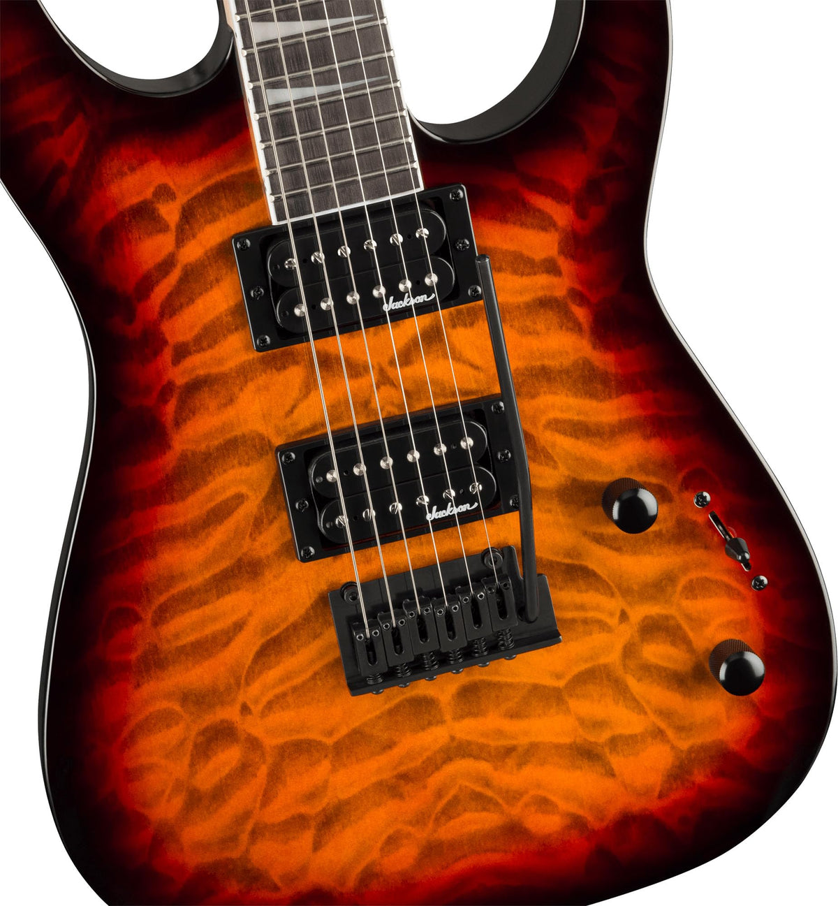 Jackson Dinky JS20 DKQ 2PT Electric Guitar - Transparent Tobacco Burst w/ Instrument Cable