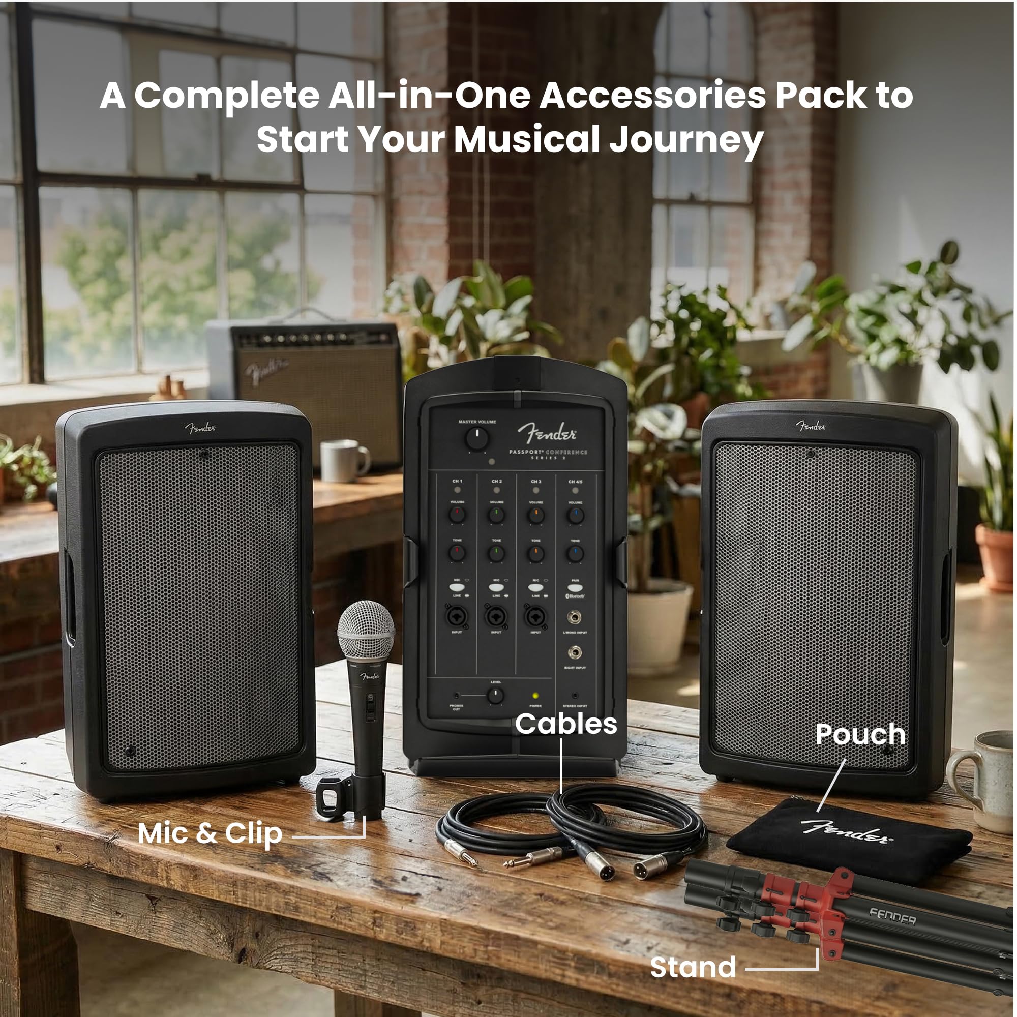 Fender Passport Conference S2 Portable PA System w/ Microphone