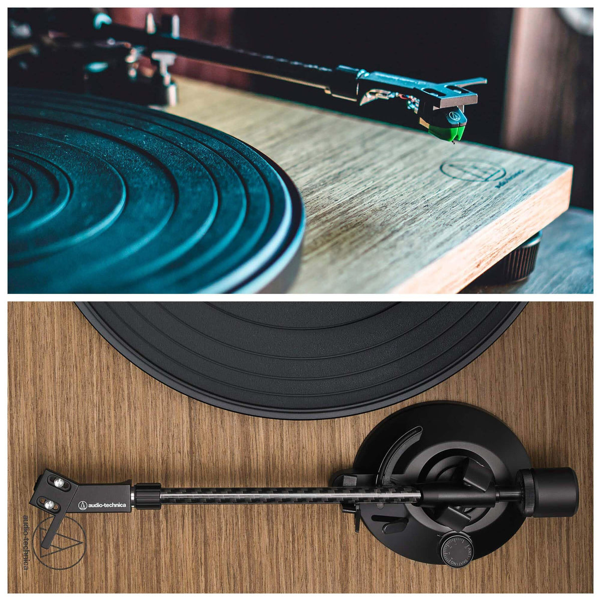 Audio-Technica AT-LPW40WN Fully Manual Belt-Drive Turntable - Walnut w/ Headphones