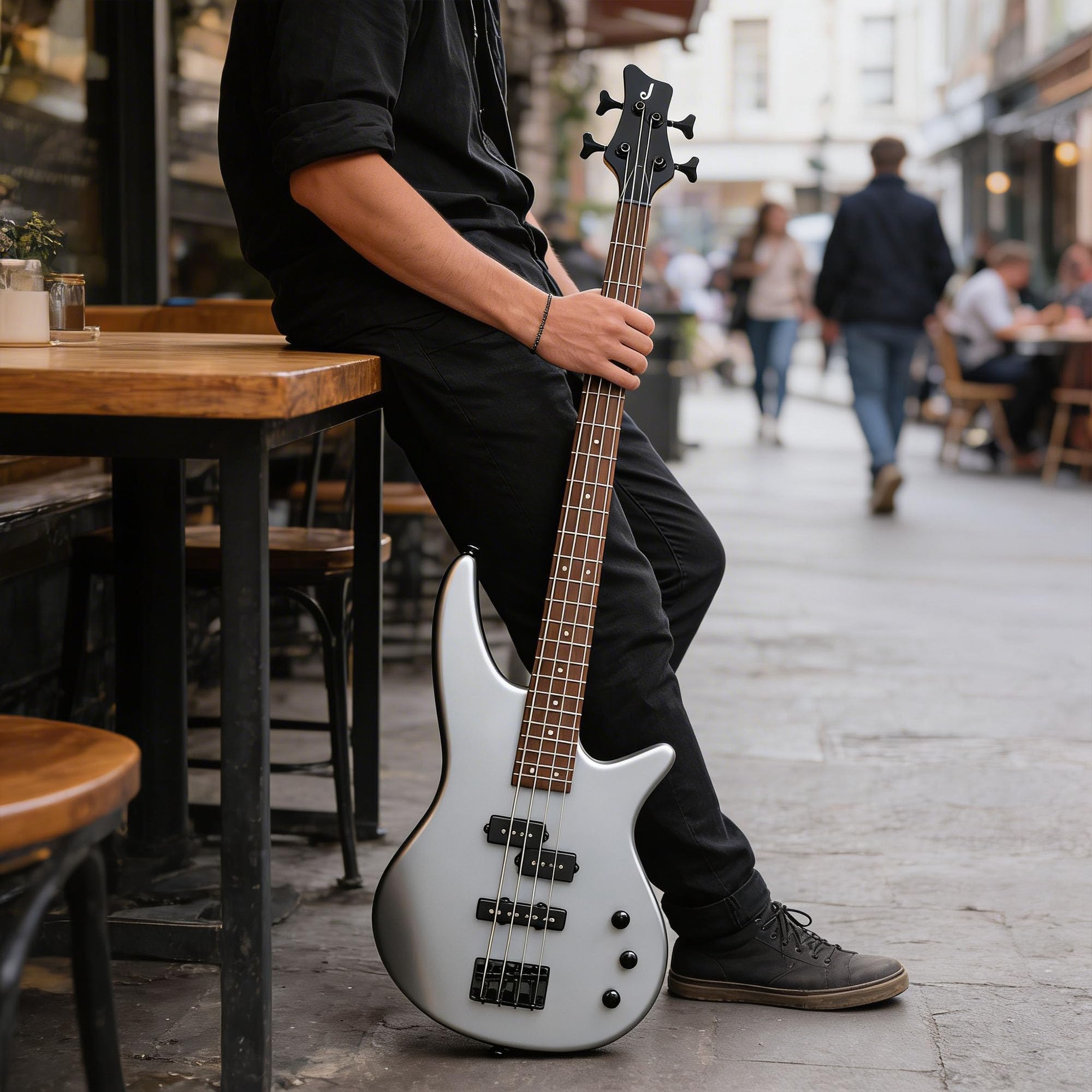 Jackson JS Series Spectra Bass JS2 Electric Bass Guitar - Quicksilver w/ Tuner