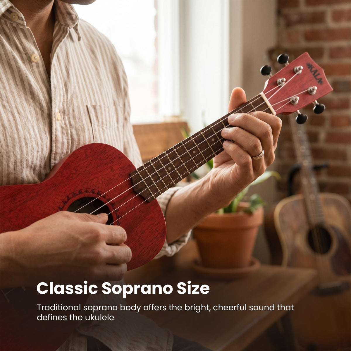 Kala MRT-RED-S Modern Meranti Soprano Ukulele - Adobe Red