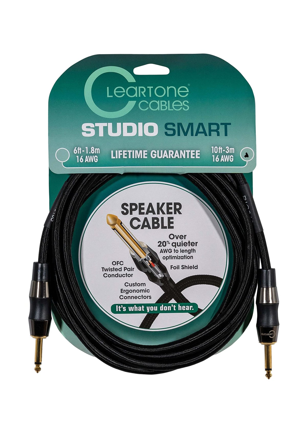 Cleartone 10-Foot Studio Smart Speaker Cable, 16 AWG - 2 Pack