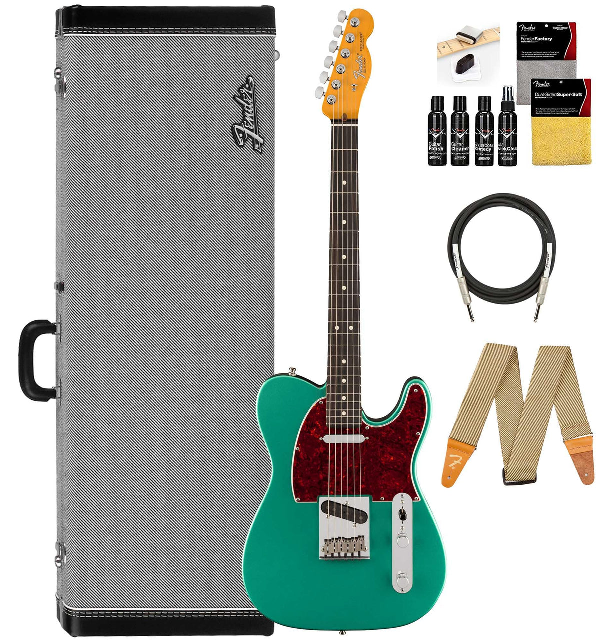Fender Susan Tedeschi Telecaster - Aged Caribbean Mist w/ Guitar Cleaning Kit
