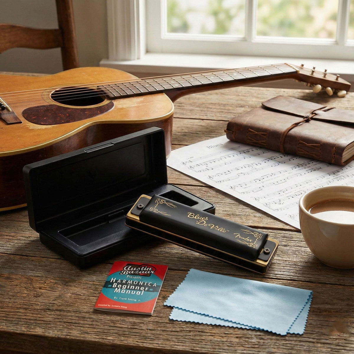 Fender Blues DeVille Harmonica - Key of B Flat w/ Austin Bazaar Instructional Manual