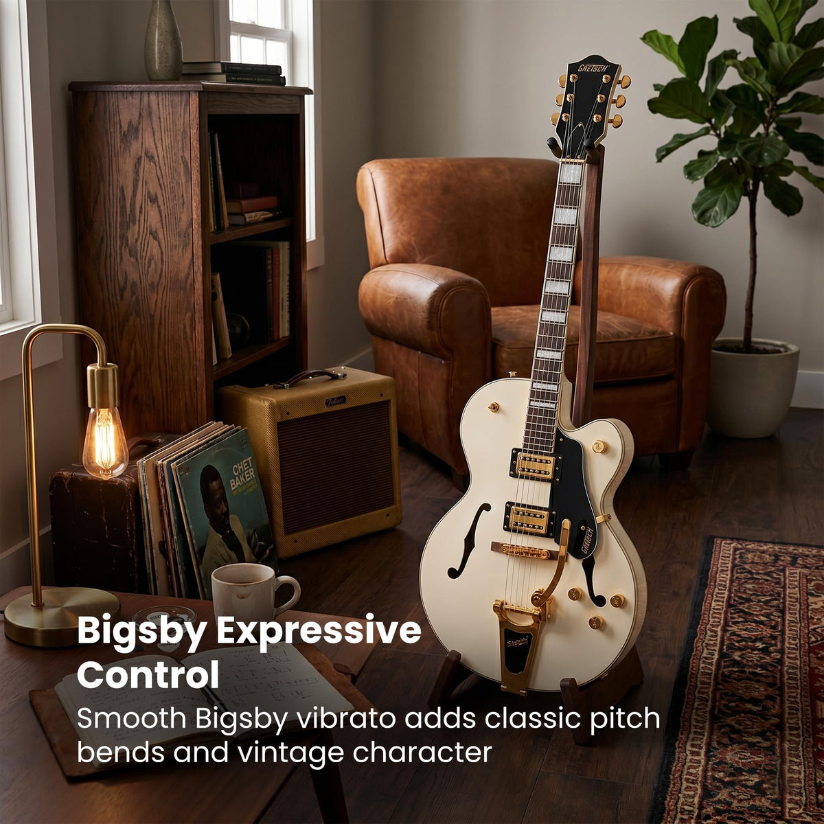 Gretsch G2420TG Streamliner Hollow Body with Bigsby Electric Guitar - Vintage White