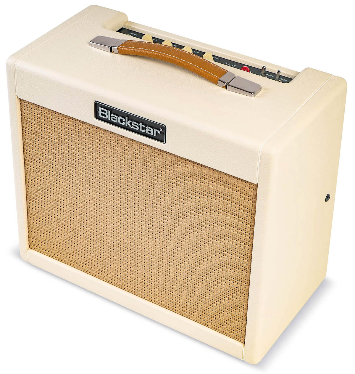 Blackstar TV-10 A 10-Watt 12-Inch Guitar Combo Amplifier with 6L6 Tube - Cream w/ Instrument Cable