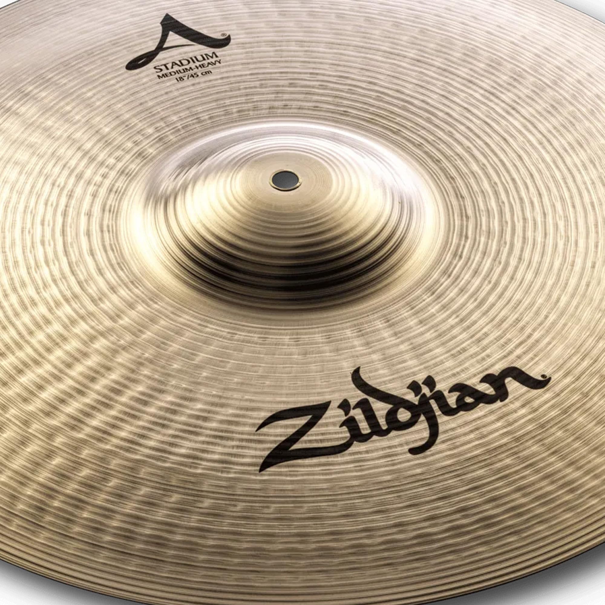 Zildjian A0495 18" A Stadium Medium Heavy Cymbals - Pair w/ Drumstick Bag