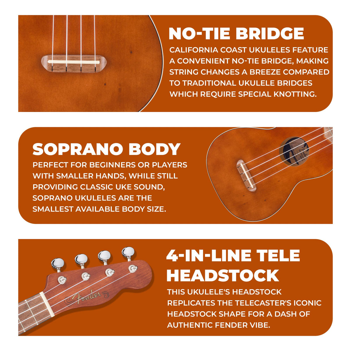 Fender Venice Soprano Ukulele - Natural
