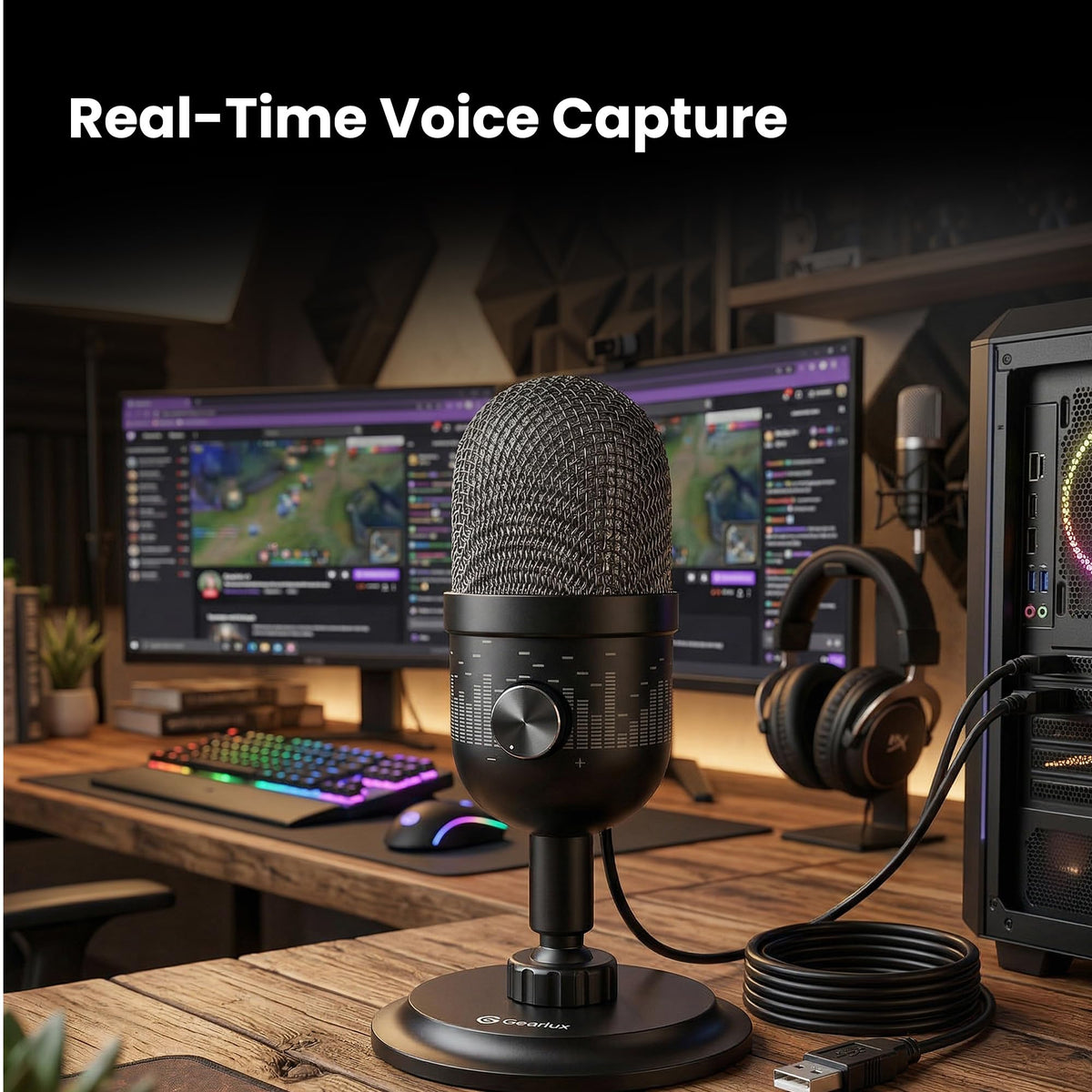 Gearlux USB Condenser Microphone with Stand