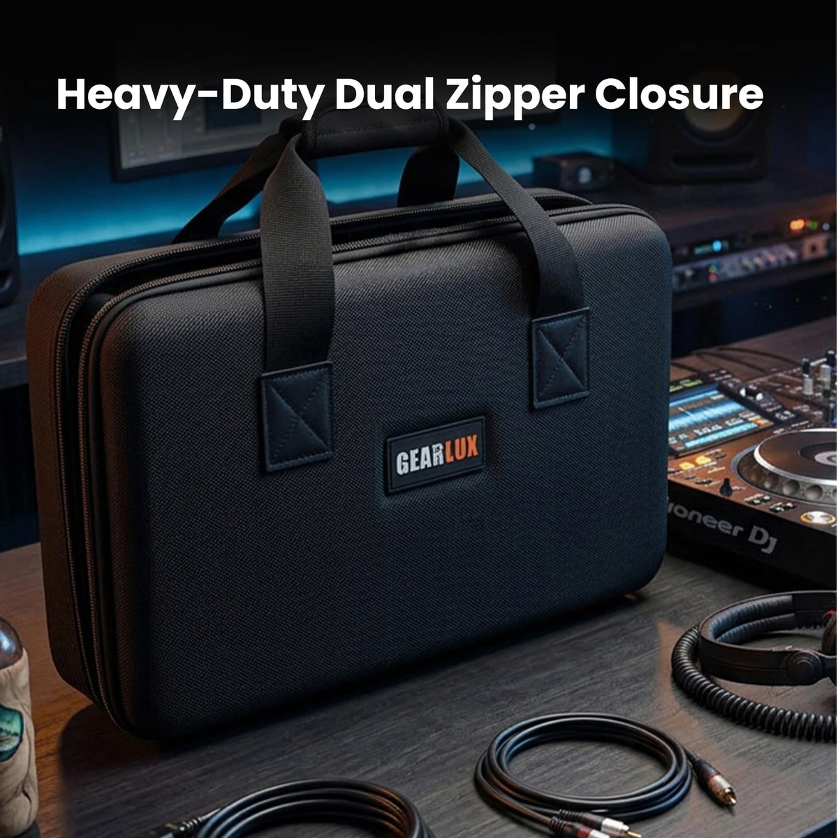 Gearlux DJ Controller Case for Pioneer DDJ-FLX2, Hercules DJ Control Mix, Starlight, and 200MK2 - Black